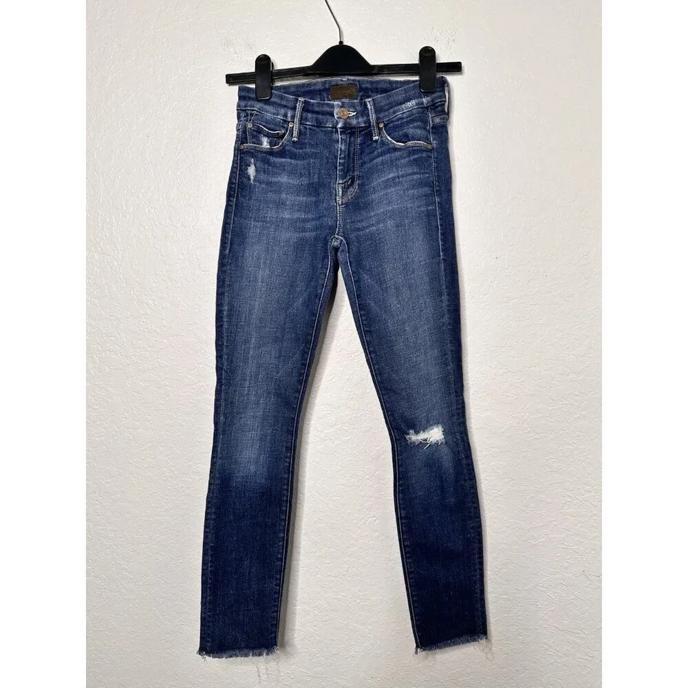 Mother Looker‎ Ankle Fray Denim Stretch Jeans